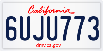 CA license plate 6UJU773