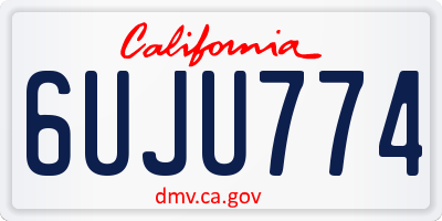 CA license plate 6UJU774