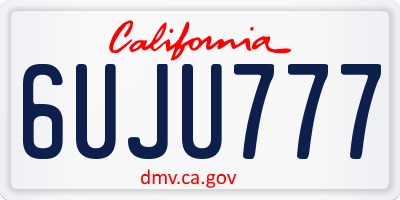 CA license plate 6UJU777