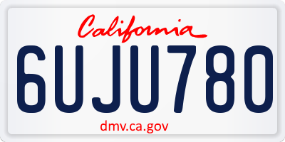 CA license plate 6UJU780