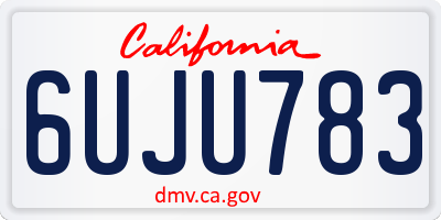 CA license plate 6UJU783