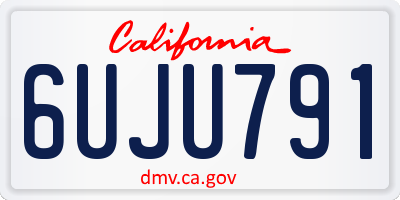 CA license plate 6UJU791