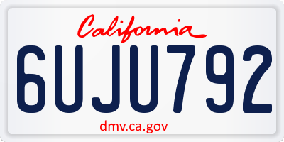 CA license plate 6UJU792