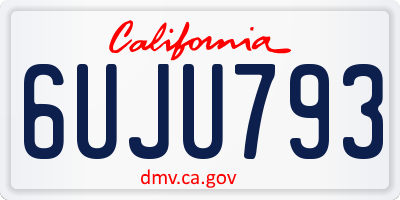 CA license plate 6UJU793