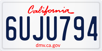 CA license plate 6UJU794