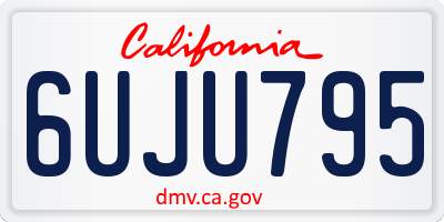 CA license plate 6UJU795