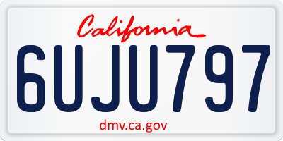 CA license plate 6UJU797