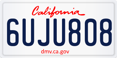 CA license plate 6UJU808