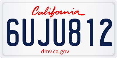 CA license plate 6UJU812