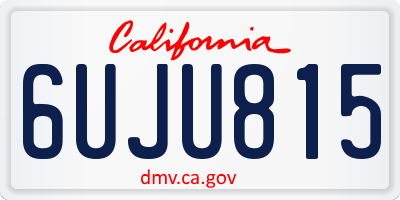 CA license plate 6UJU815
