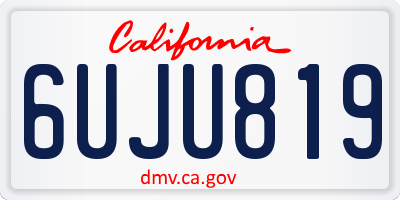 CA license plate 6UJU819