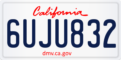 CA license plate 6UJU832