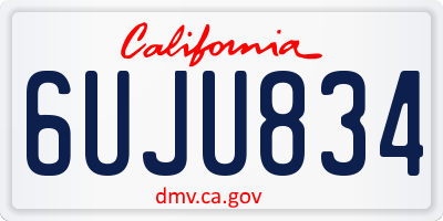CA license plate 6UJU834