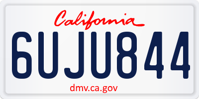 CA license plate 6UJU844