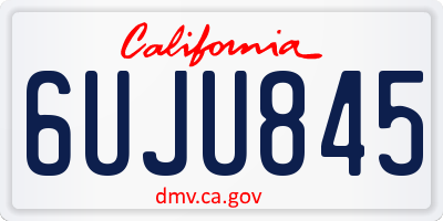 CA license plate 6UJU845