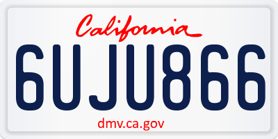 CA license plate 6UJU866