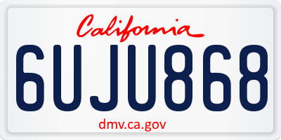CA license plate 6UJU868
