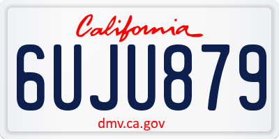CA license plate 6UJU879
