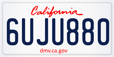 CA license plate 6UJU880