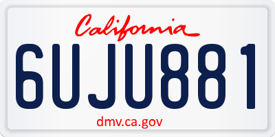 CA license plate 6UJU881