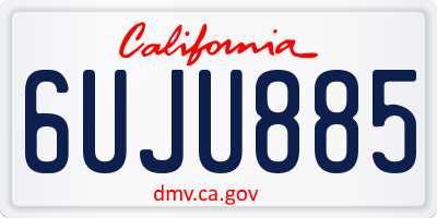 CA license plate 6UJU885
