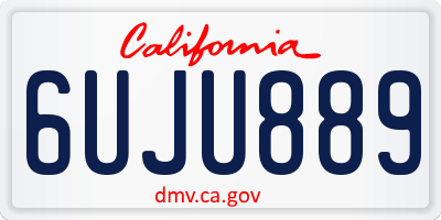 CA license plate 6UJU889