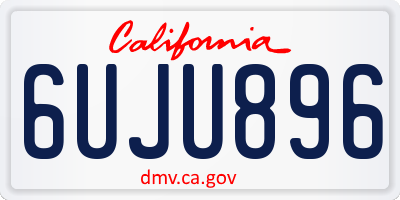 CA license plate 6UJU896