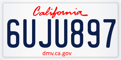 CA license plate 6UJU897