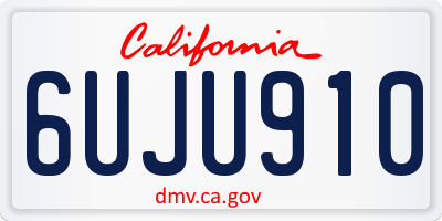 CA license plate 6UJU910