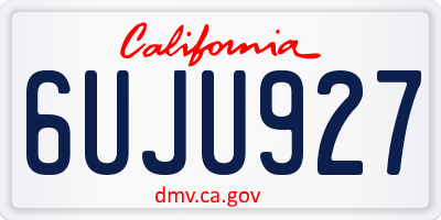 CA license plate 6UJU927