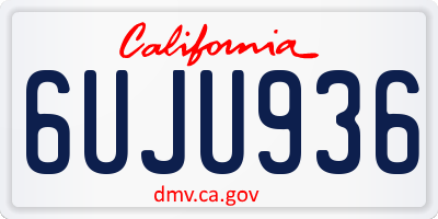 CA license plate 6UJU936