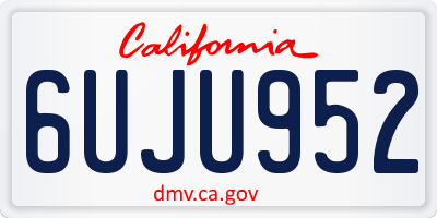 CA license plate 6UJU952