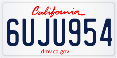 CA license plate 6UJU954