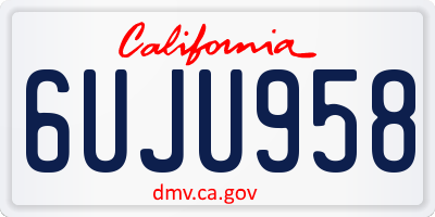 CA license plate 6UJU958