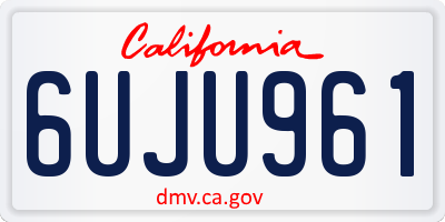 CA license plate 6UJU961