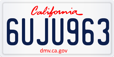 CA license plate 6UJU963