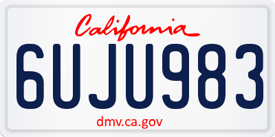 CA license plate 6UJU983