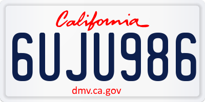 CA license plate 6UJU986