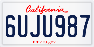 CA license plate 6UJU987