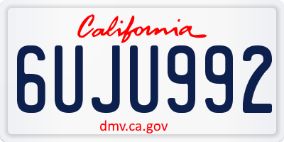 CA license plate 6UJU992