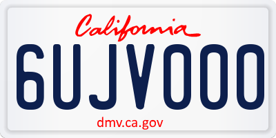 CA license plate 6UJV000