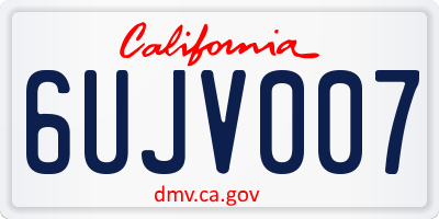 CA license plate 6UJV007