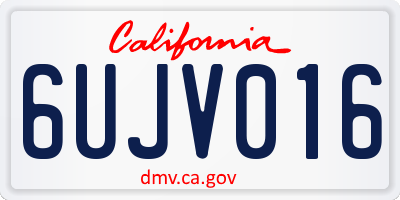 CA license plate 6UJV016