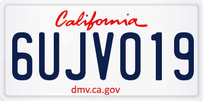 CA license plate 6UJV019