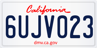 CA license plate 6UJV023