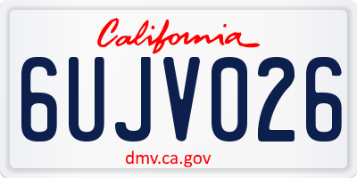 CA license plate 6UJV026