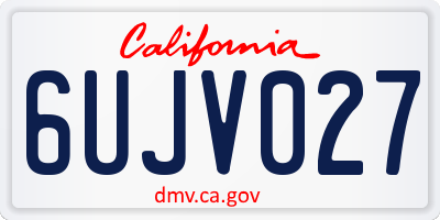 CA license plate 6UJV027