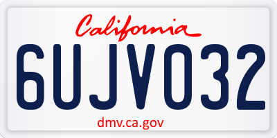 CA license plate 6UJV032