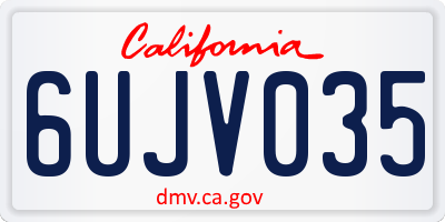 CA license plate 6UJV035