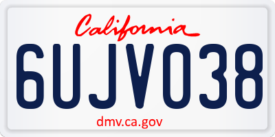 CA license plate 6UJV038